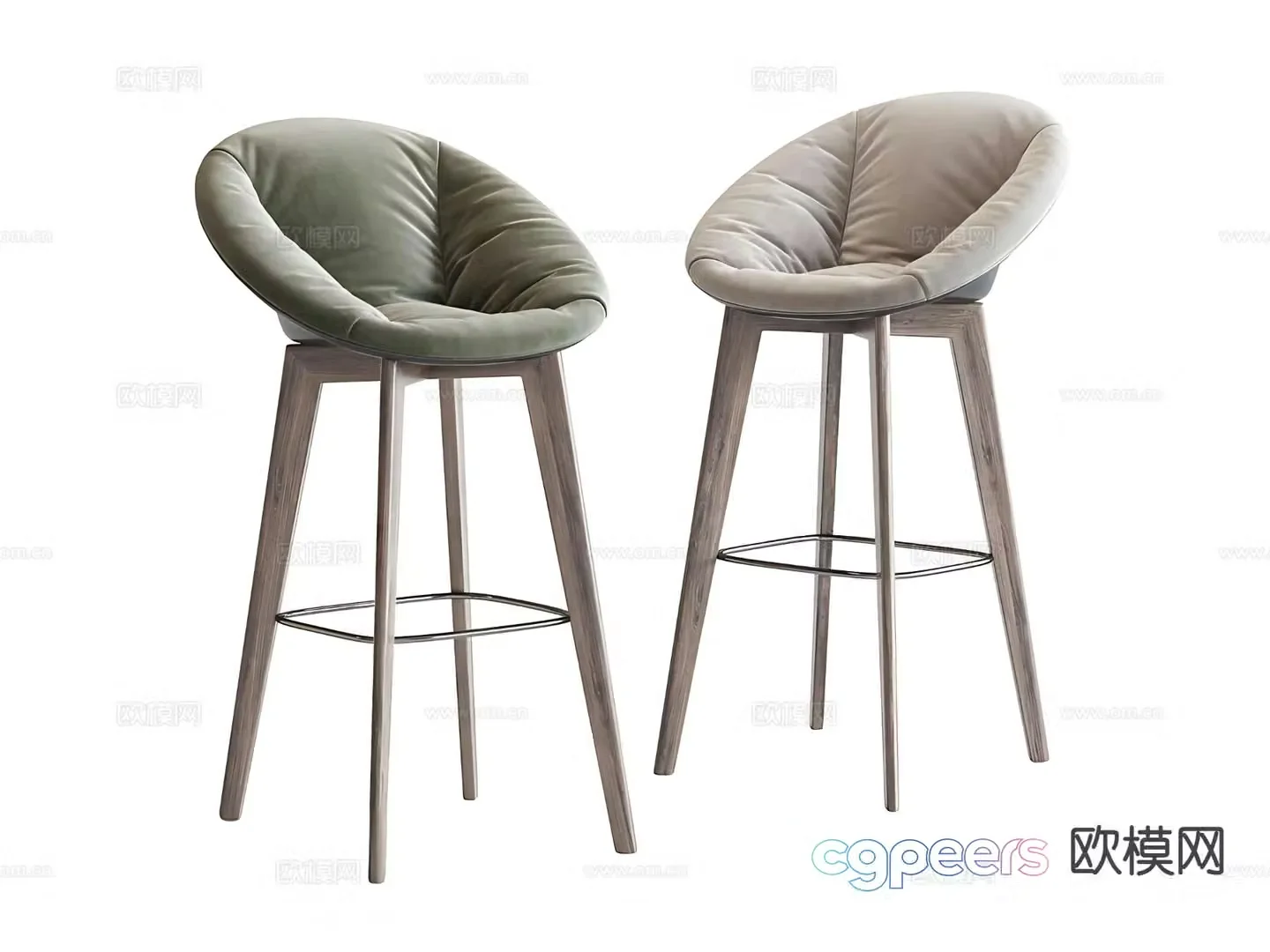 Nordic bar stool bar stool high stool 3d model