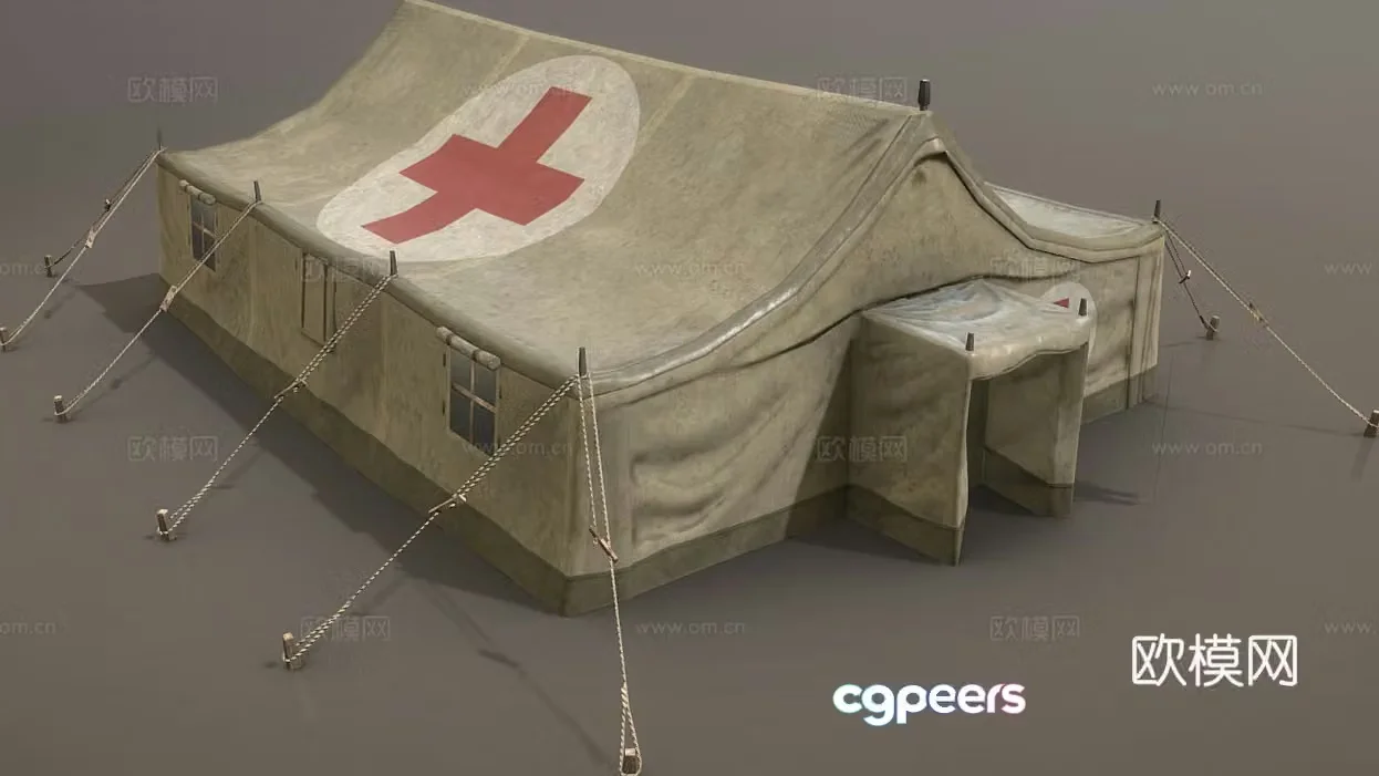 Military tent medical tent 3d model