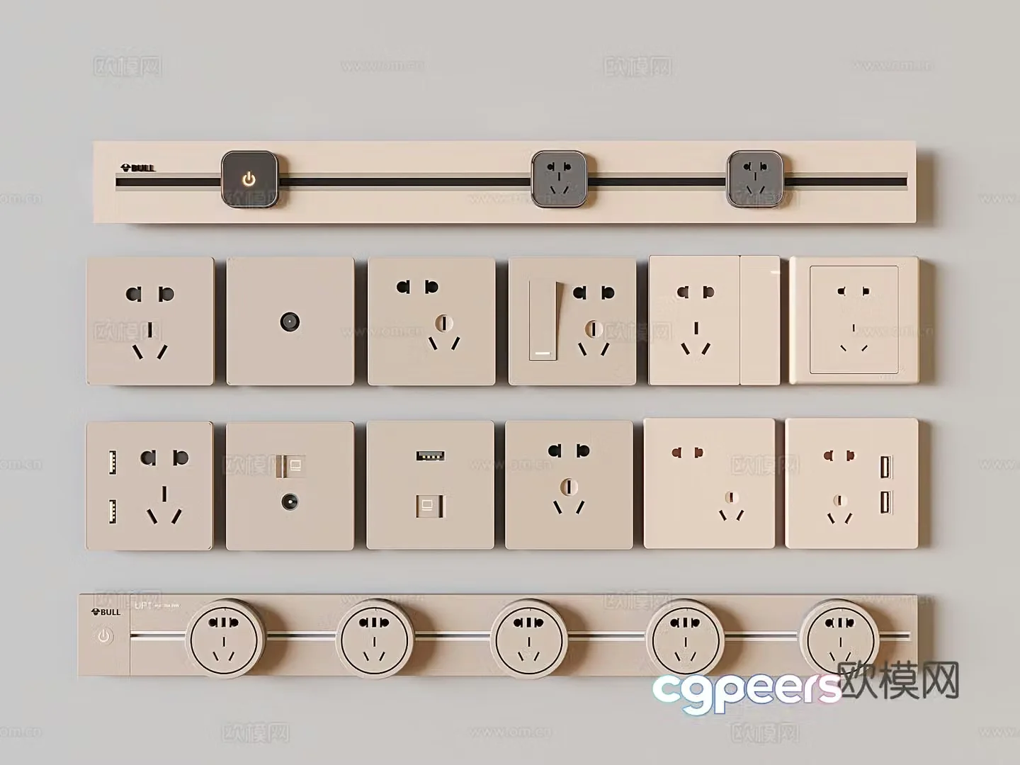 switch socket panel network cable socket 3d model