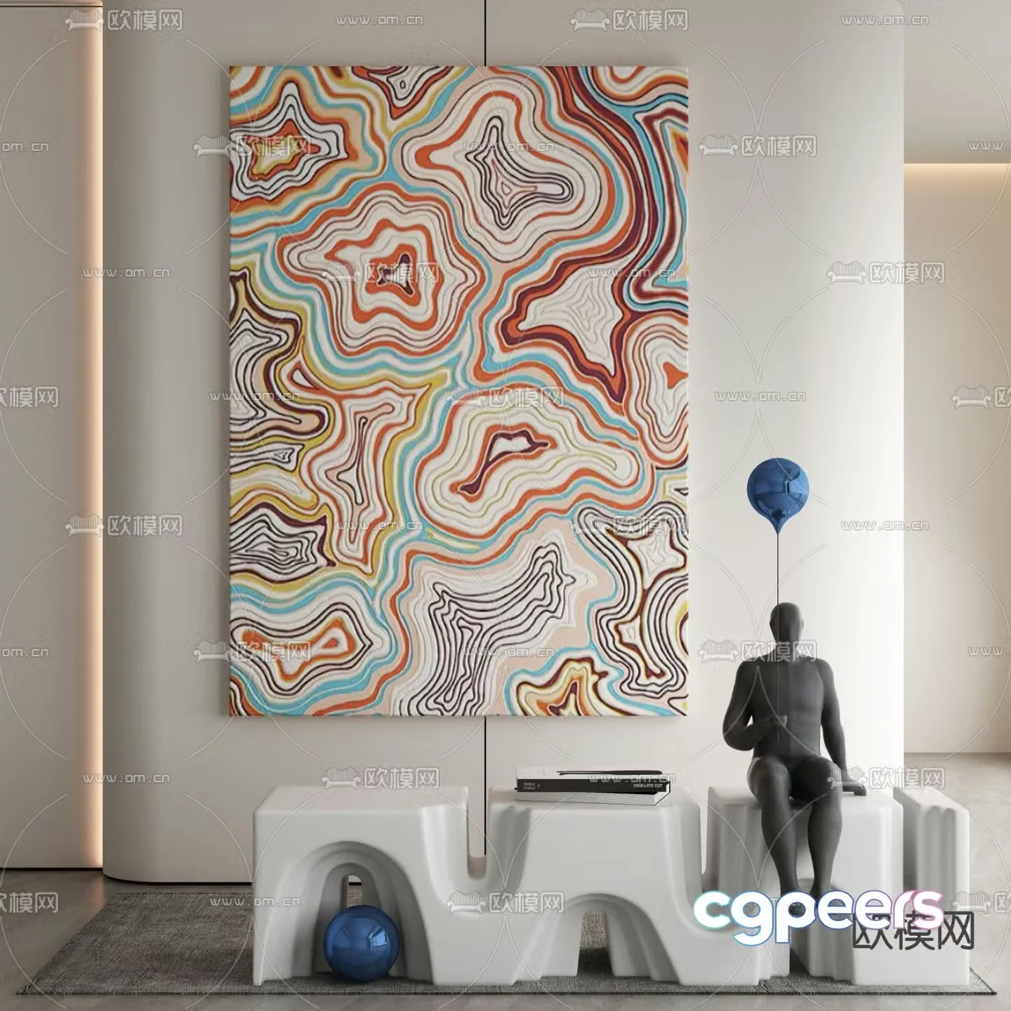 Art painting Texture painting Decorative painting 3d model