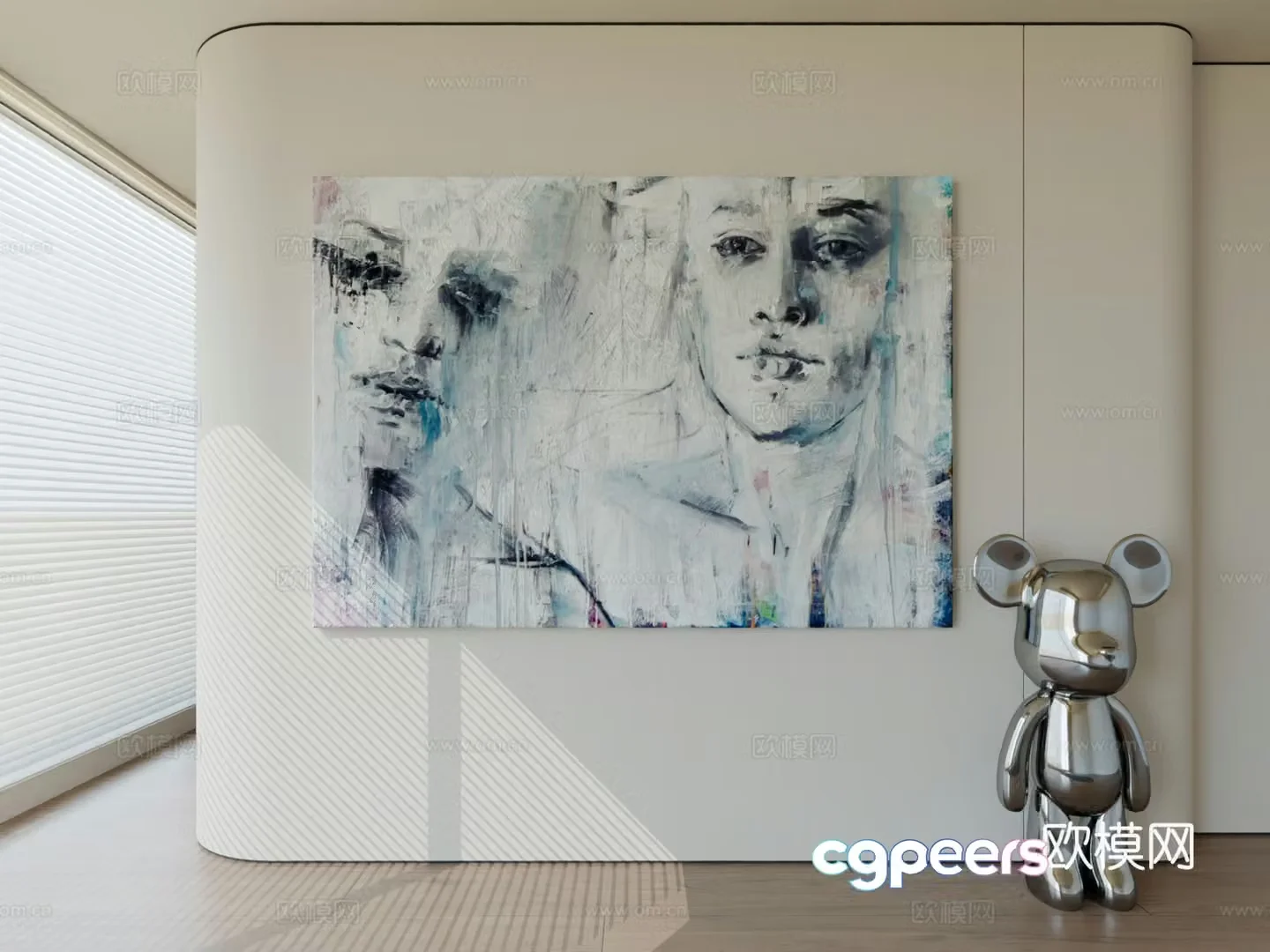 Modern minimalist hanging painting abstract art hanging painting 3d model