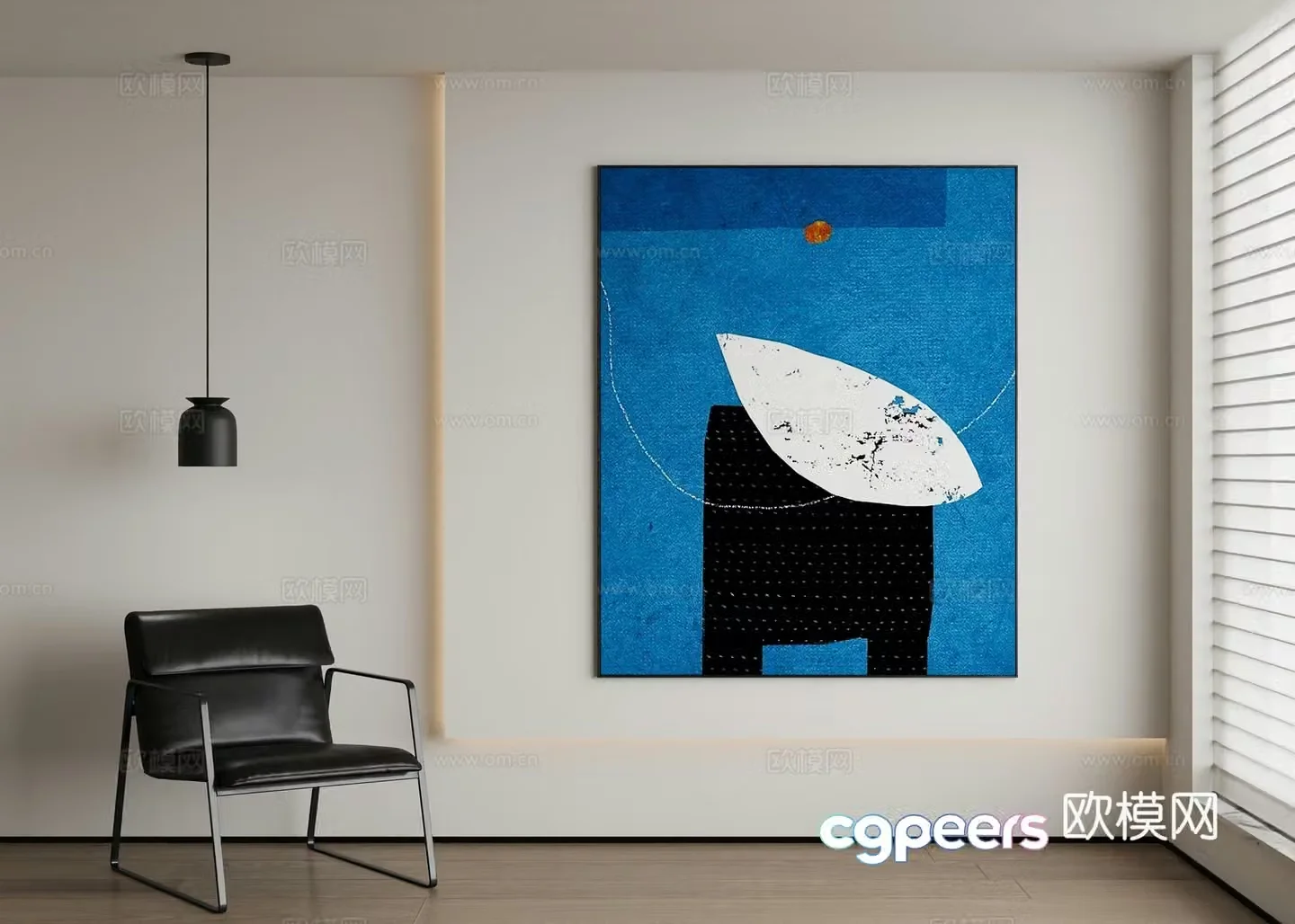 Modern decorative painting abstract painting hanging painting 3d model