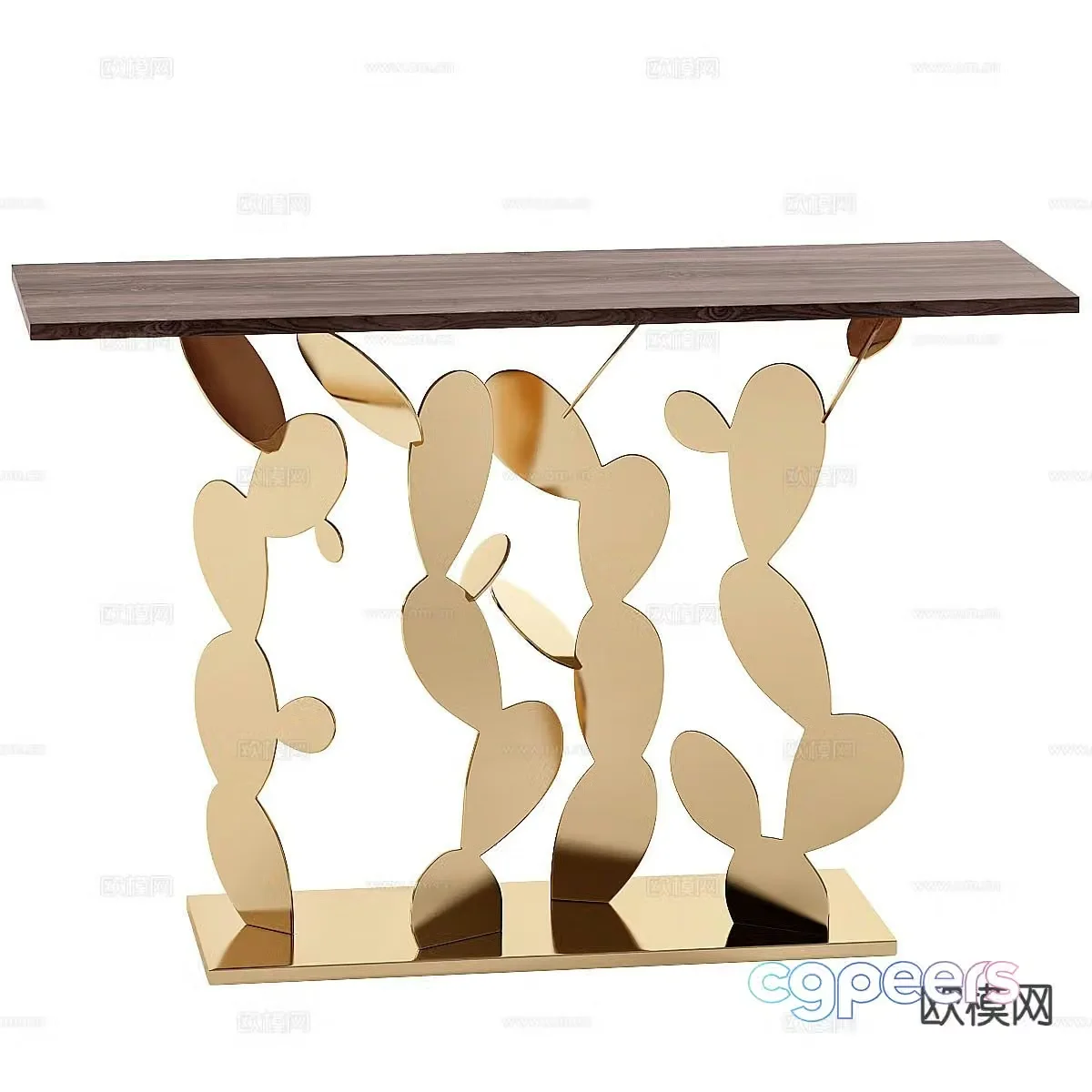 Light luxury end view table 3D model