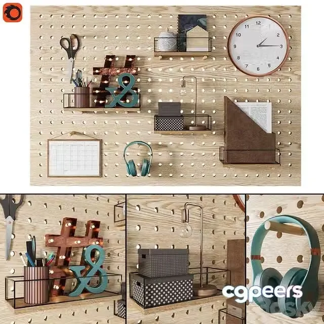 3ds Max Free – Perforated board organizer 2