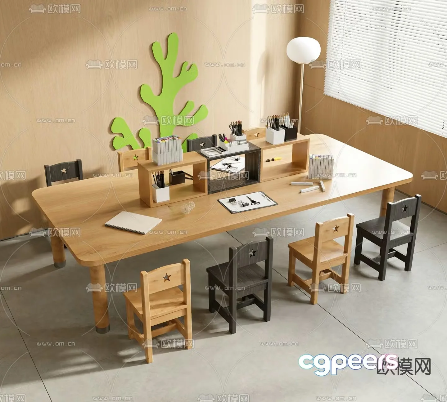 Children’s table and chair 3d model