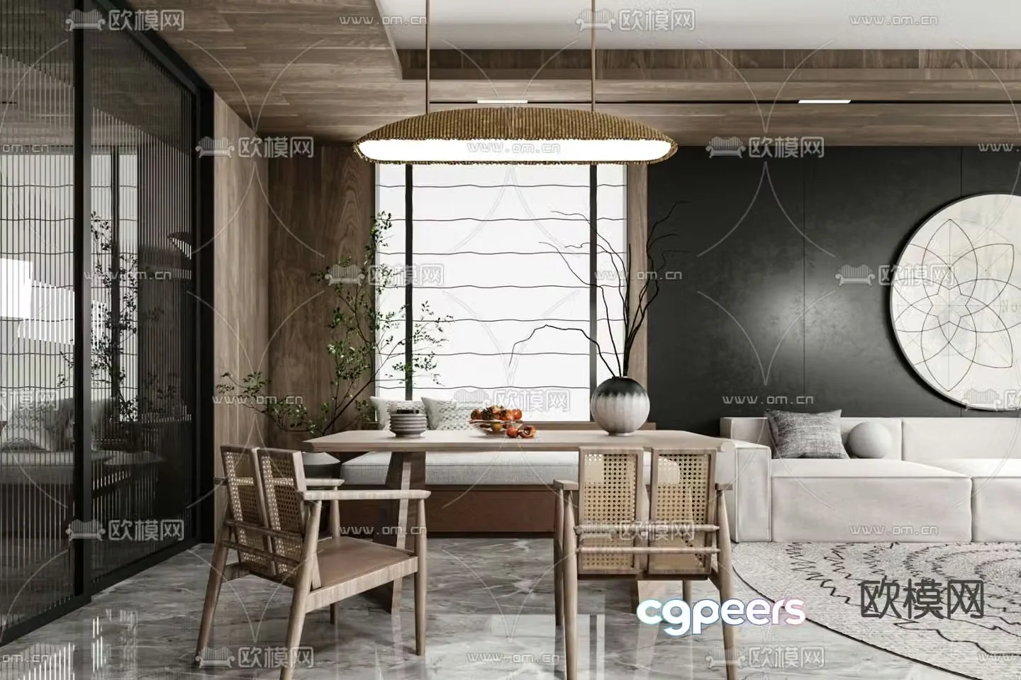 Omori Design Wabi Sabi Restaurant 3D model