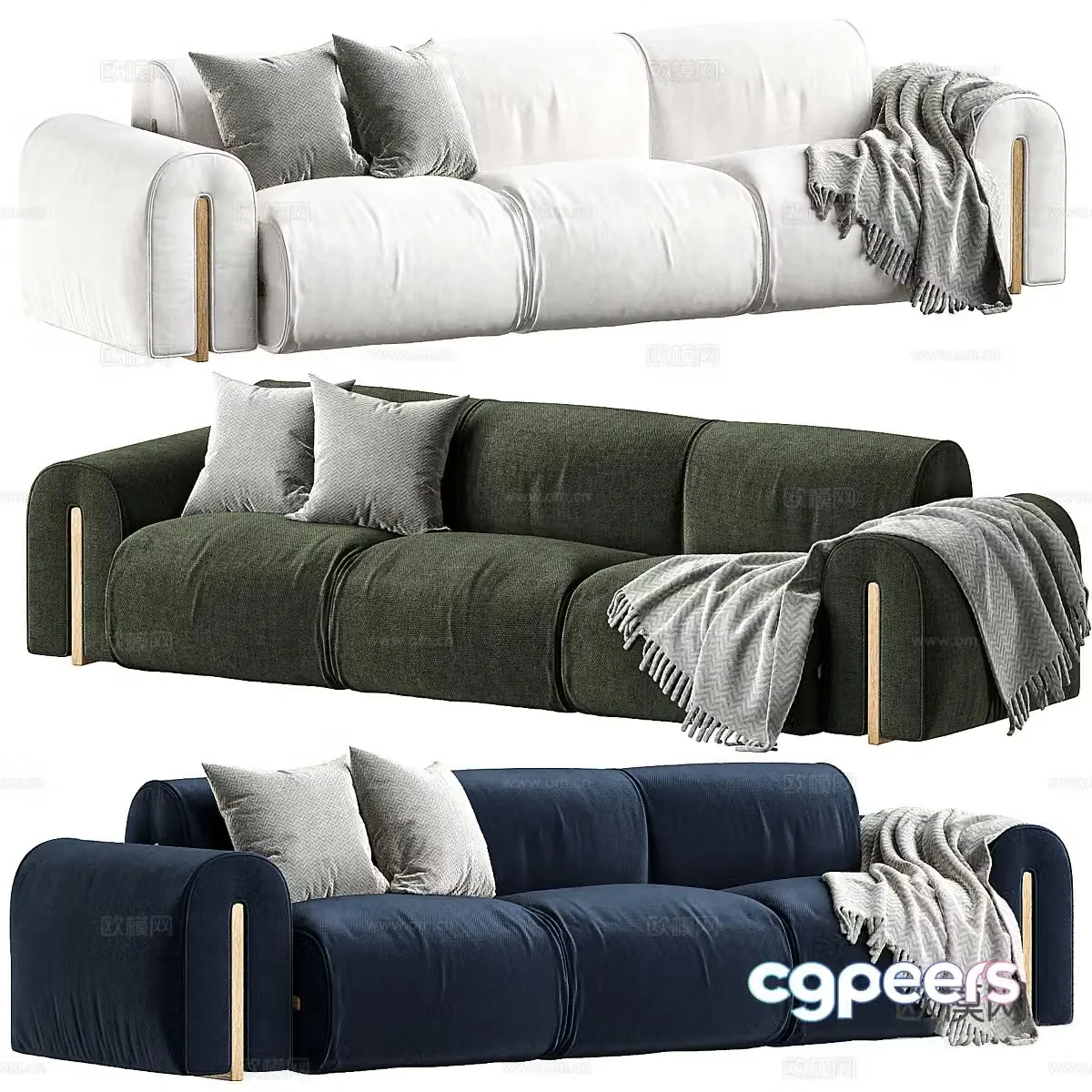 Natuzzi Italia’s COLLE 3-seater sofa 3D model