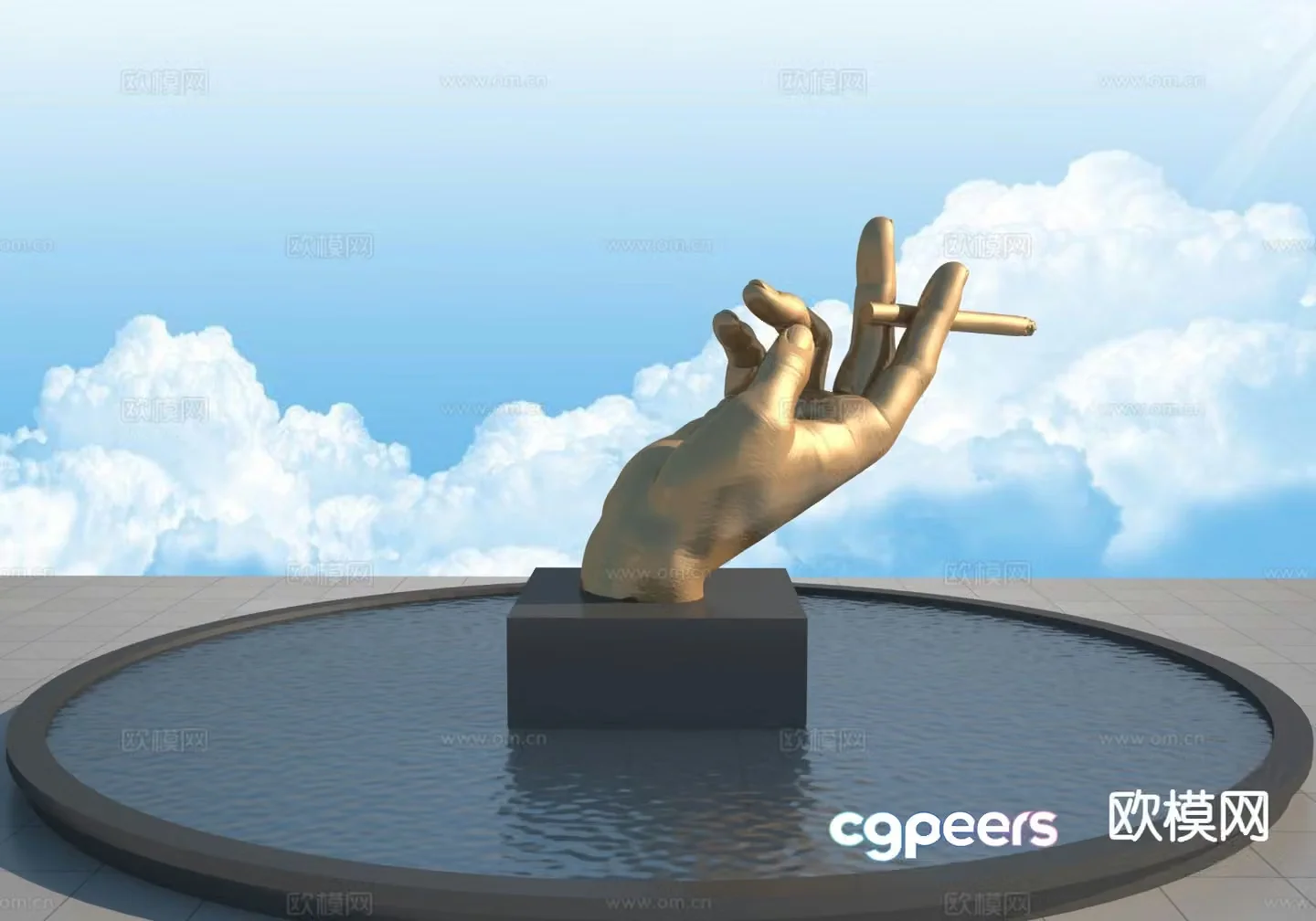 Palm sculpture outdoor sculpture landscape sculpture 3d model