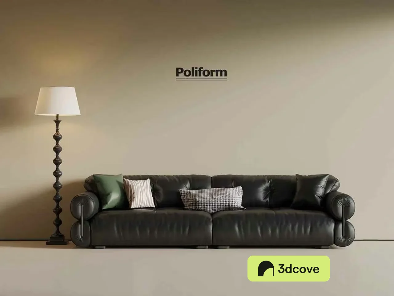 A Black Leather Sofa