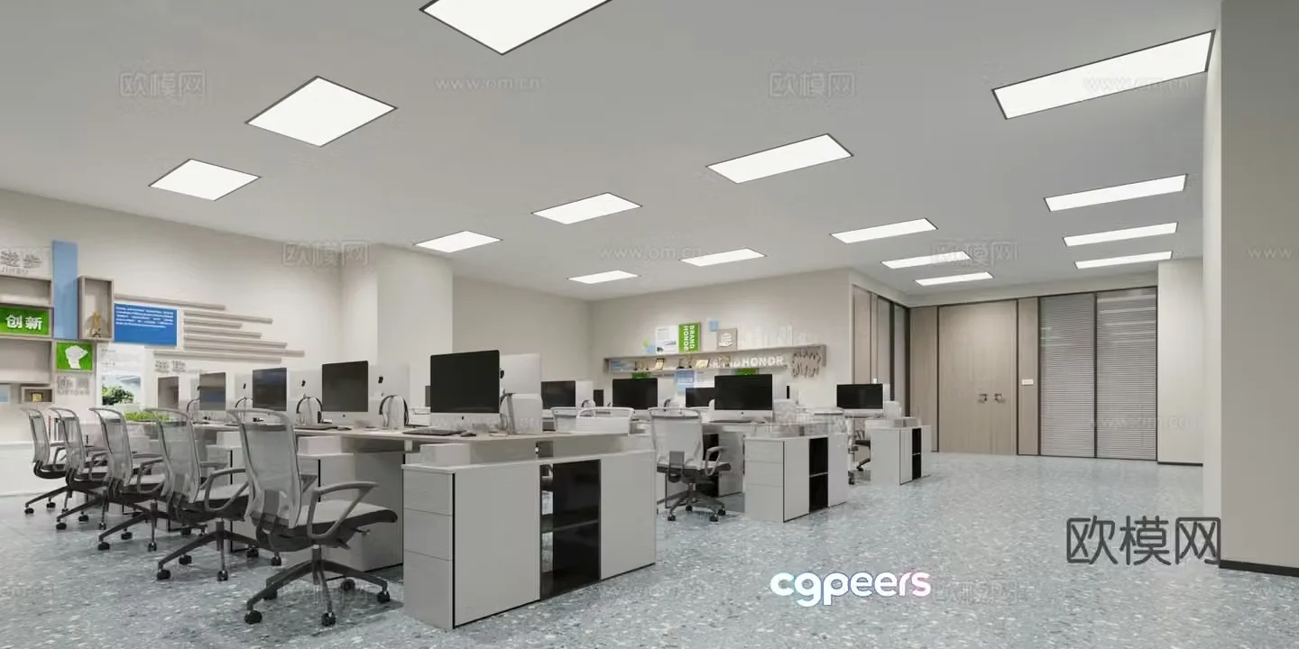 Modern Public Office Area Public Office 3D Model