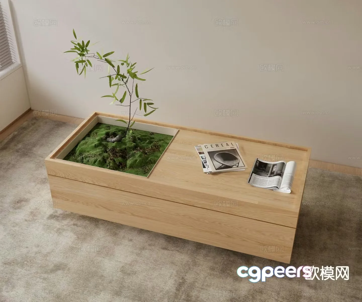 Nordic coffee table ecological coffee table 3d model