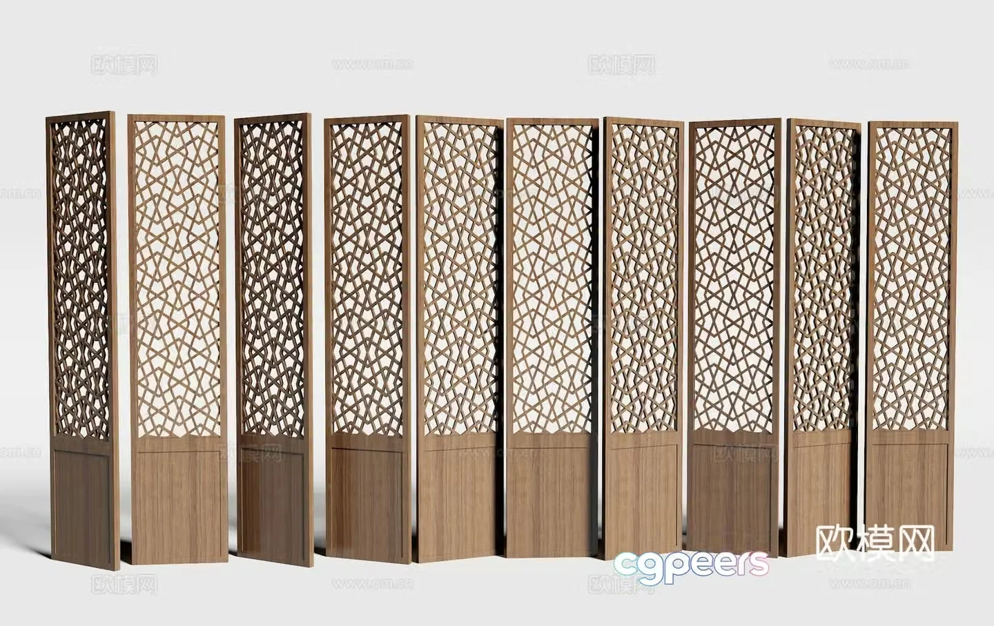 New Chinese-style screen partition 3D model