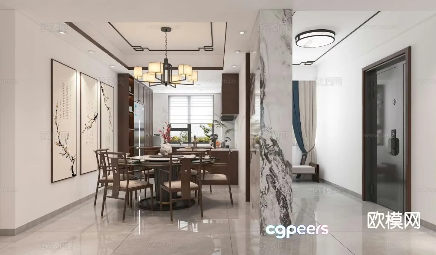 New Chinese restaurant 3d model