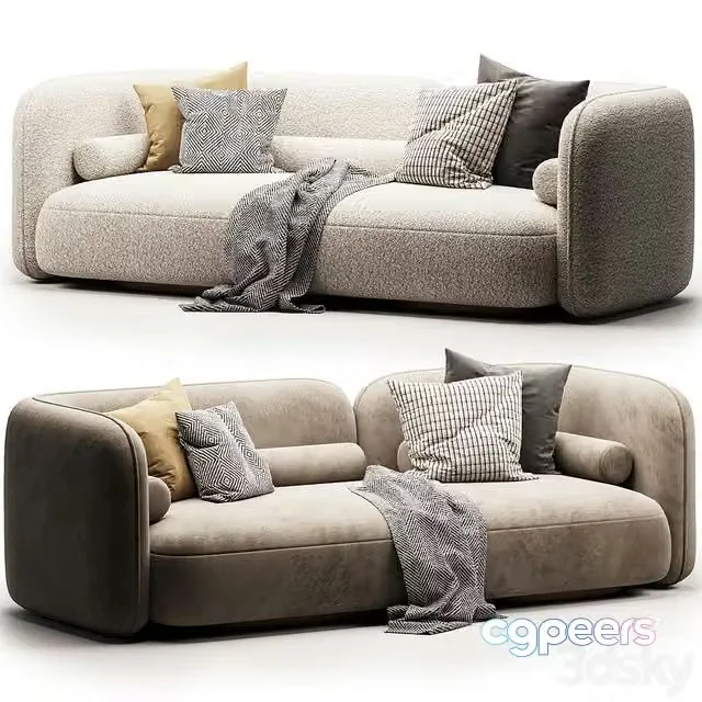 3ds Max Free – Scandinavian style velvet sofa