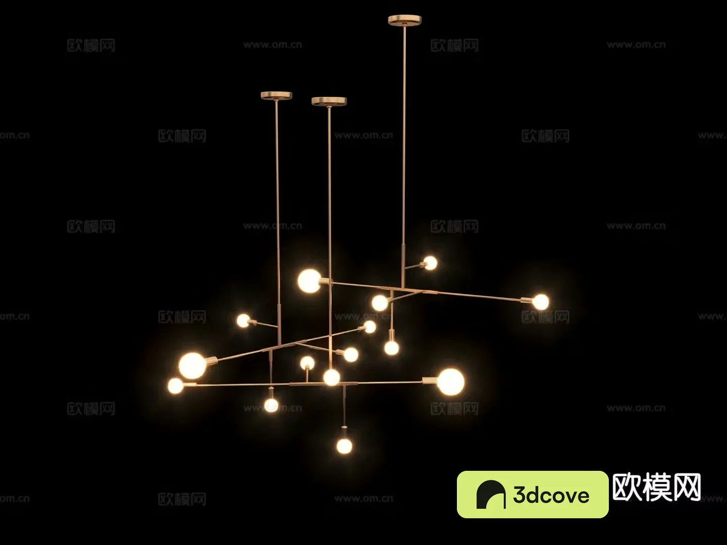 Modern multi-head chandelier