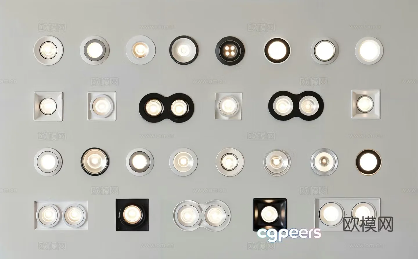 Modern downlight spotlight track light 3d model