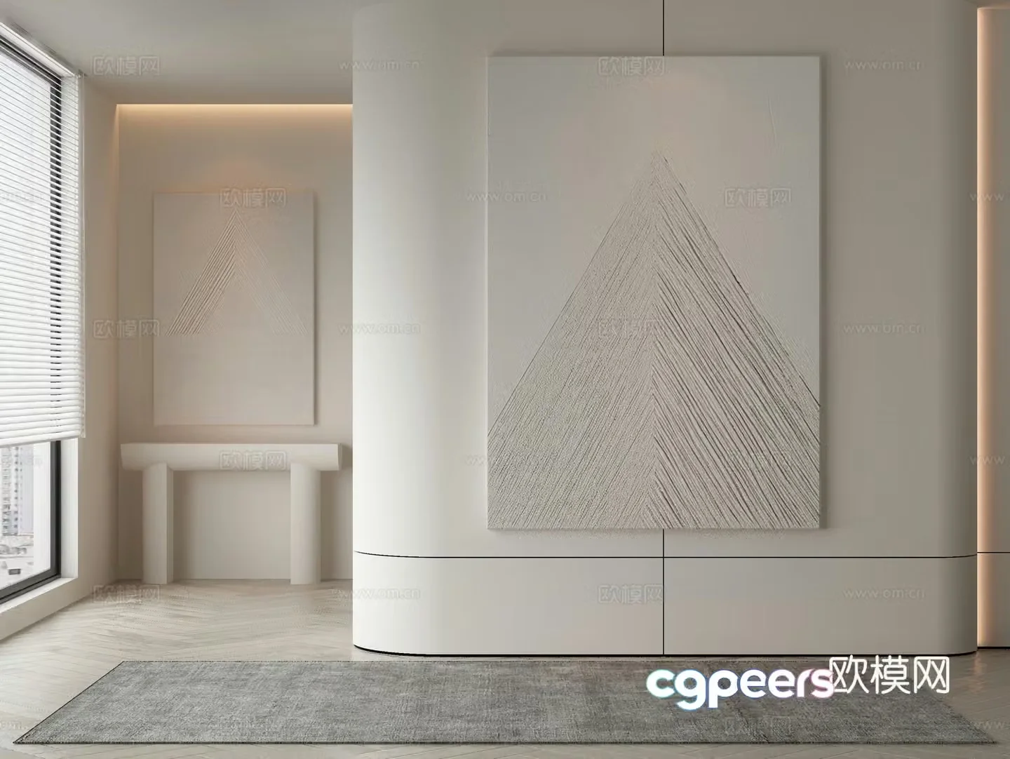 Modern texture painting decorative painting 3d model