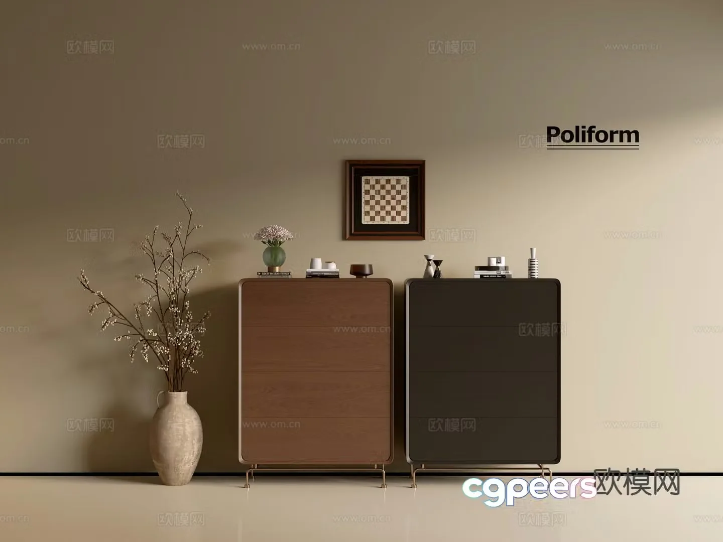 Modern wood grain cabinet ins wind minimalist wind cabinet whole cabinet sideboard balcony cabinet storage 3D model