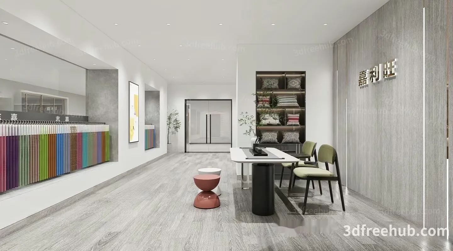 Modern Office Space 3D Model – 19346 – VRAY Render