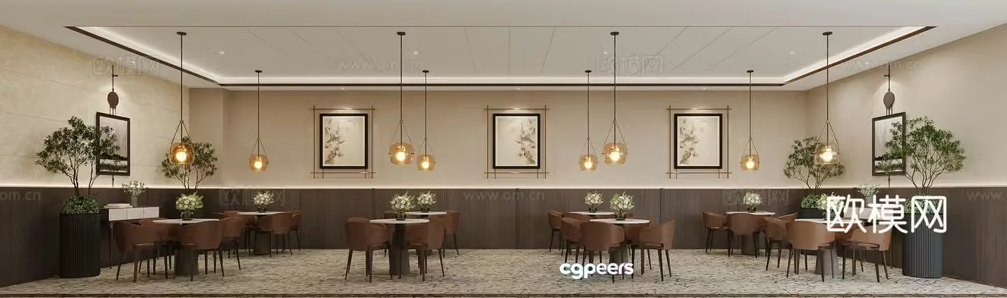 Western Restaurant Casual Bar Restaurant 3D Model