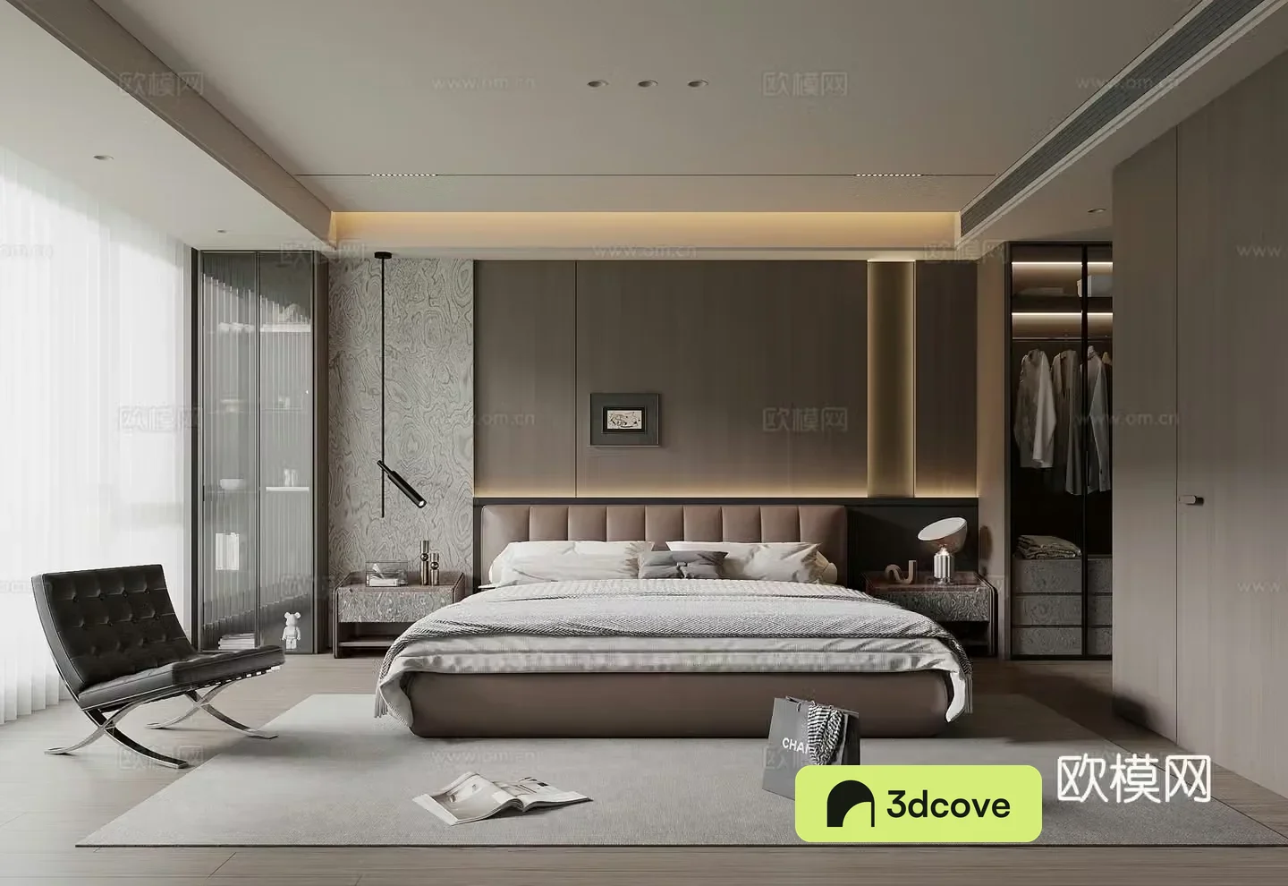 Italian bedroom master bedroom 3d model