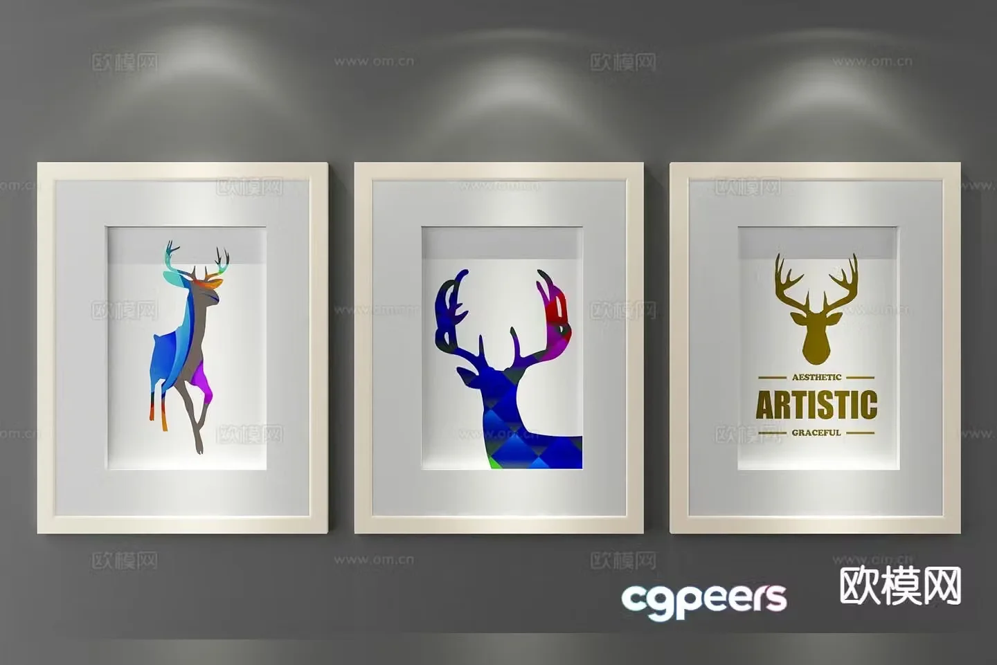 Decorative painting art painting hanging painting 3d model