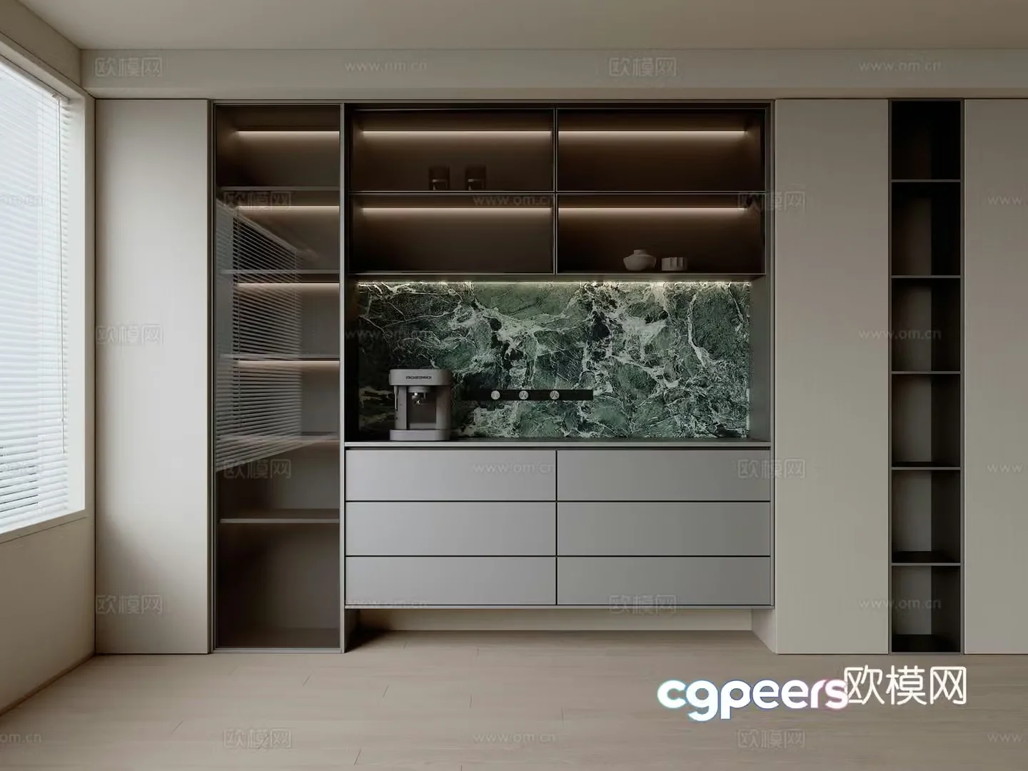 Modern minimalist sideboard 3D model