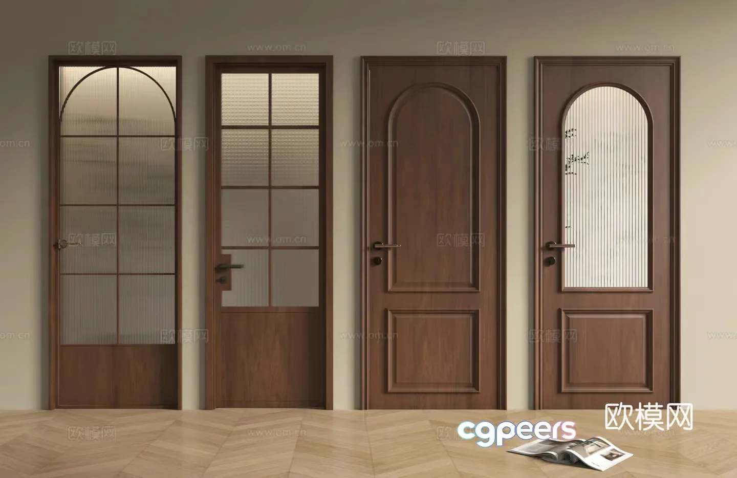 Classic Wooden Doors 3D Model – 8318 – VRAY Render