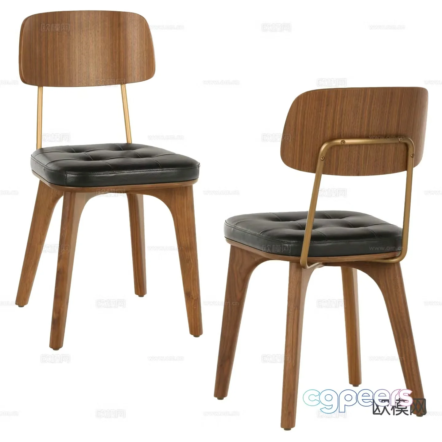 Modern chair single chair dining chair 3d model