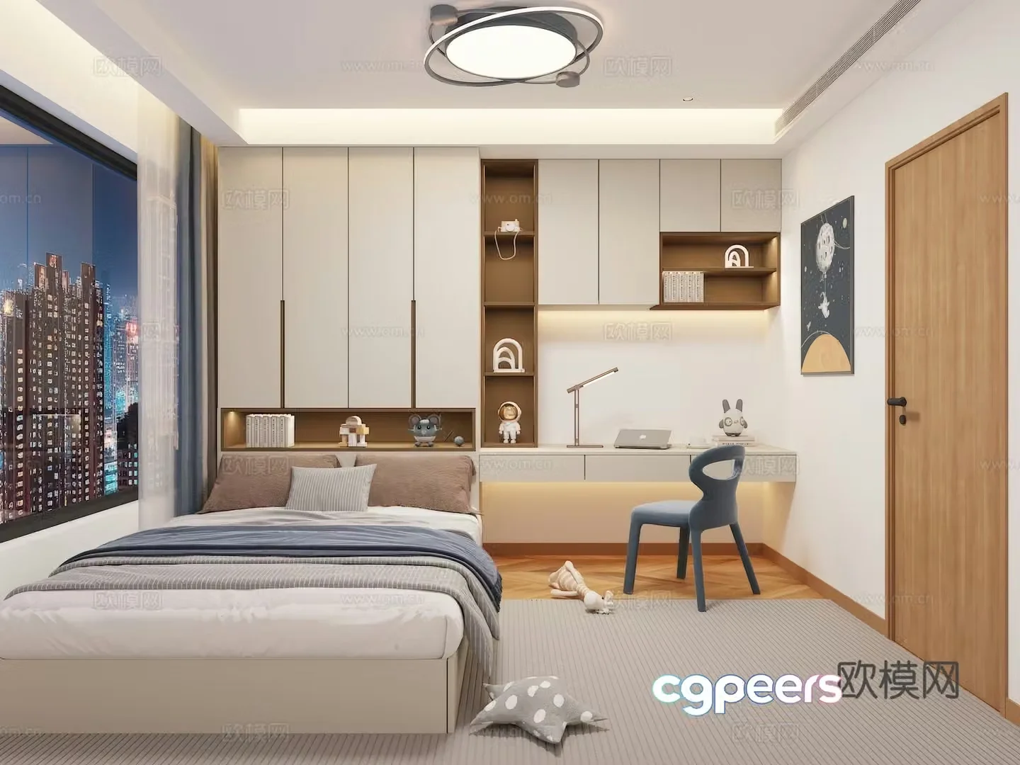 Modern style tatami bed children’s room 3d model