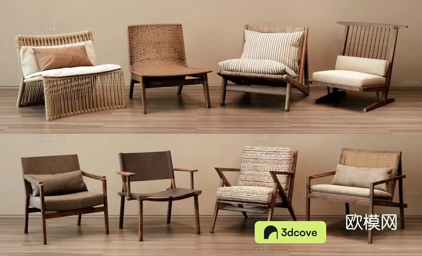 Wabi-sabi style leisure chair rattan chair outdoor chair lounge chair