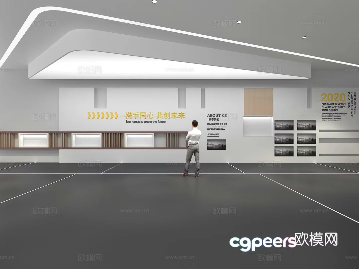 Cultural wall Corporate culture wall Display wall Theme wall Exhibition hall Campus culture Corridor 3D model
