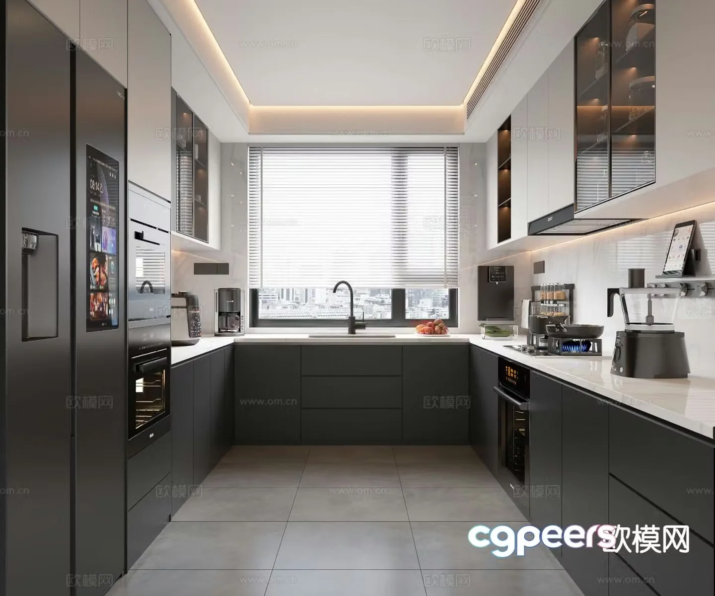 Modern kitchen cabinet 3d model