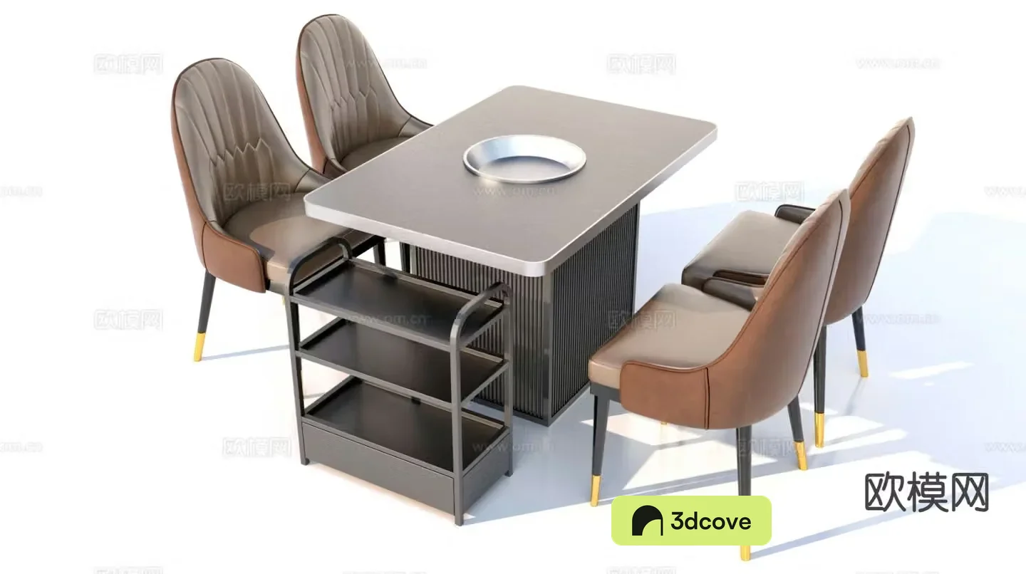 Modern dining table and chairs Hotpot table