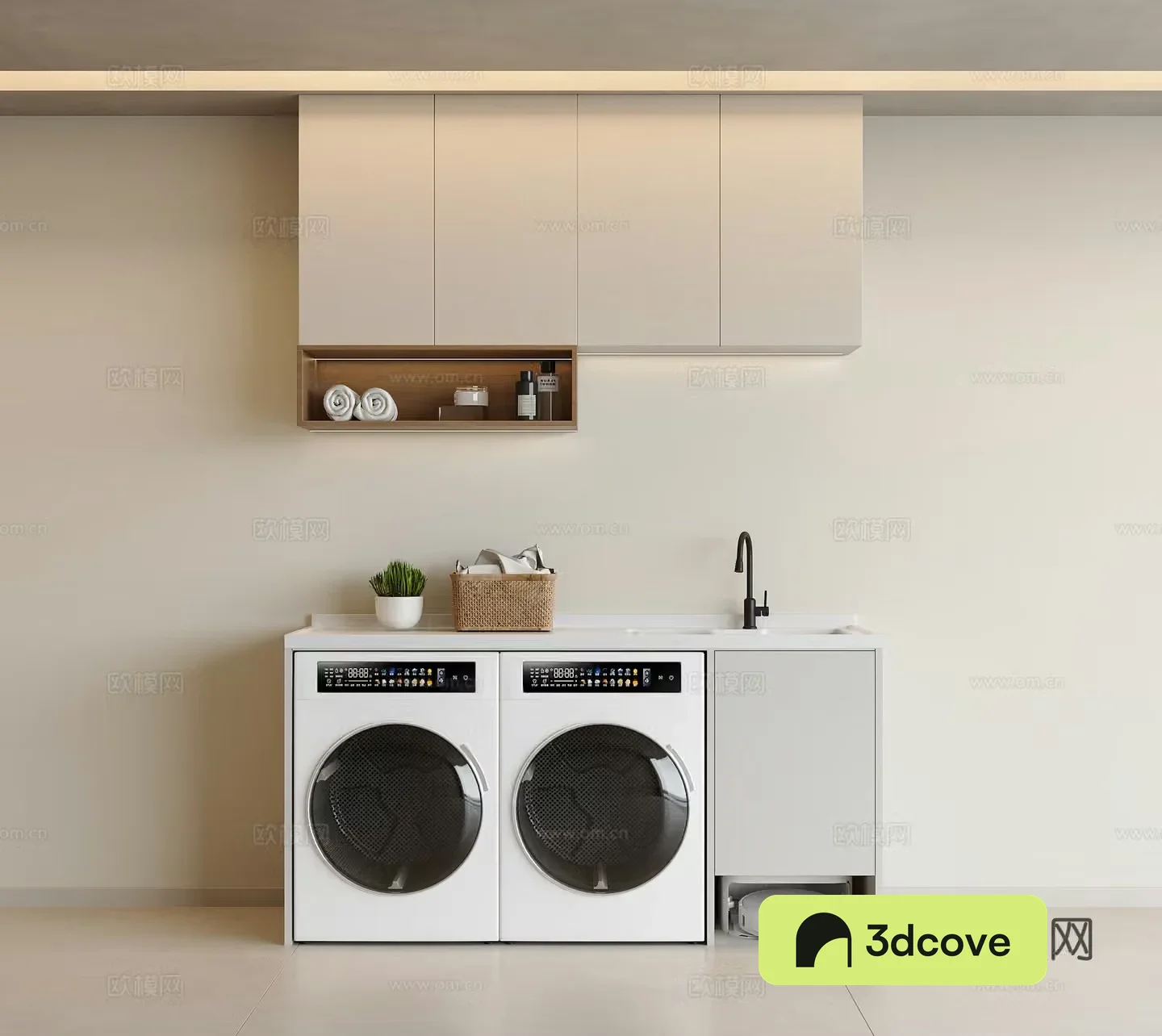 Modern washing machine cabinet Balcony cabinet Dryer Washing machine Sweeper