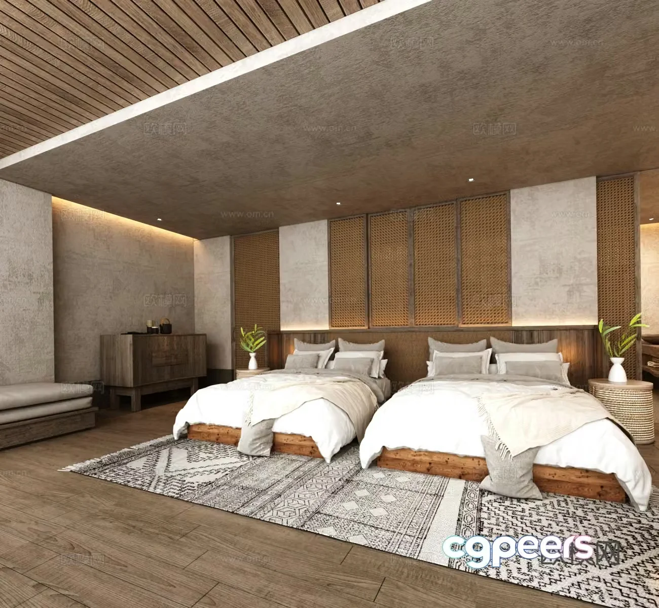 Logwood Wind Hotel Room B&B Suite 3D Model