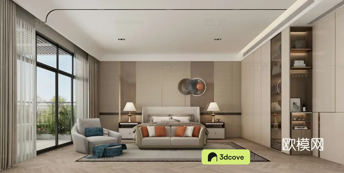 Modern villa master bedroom