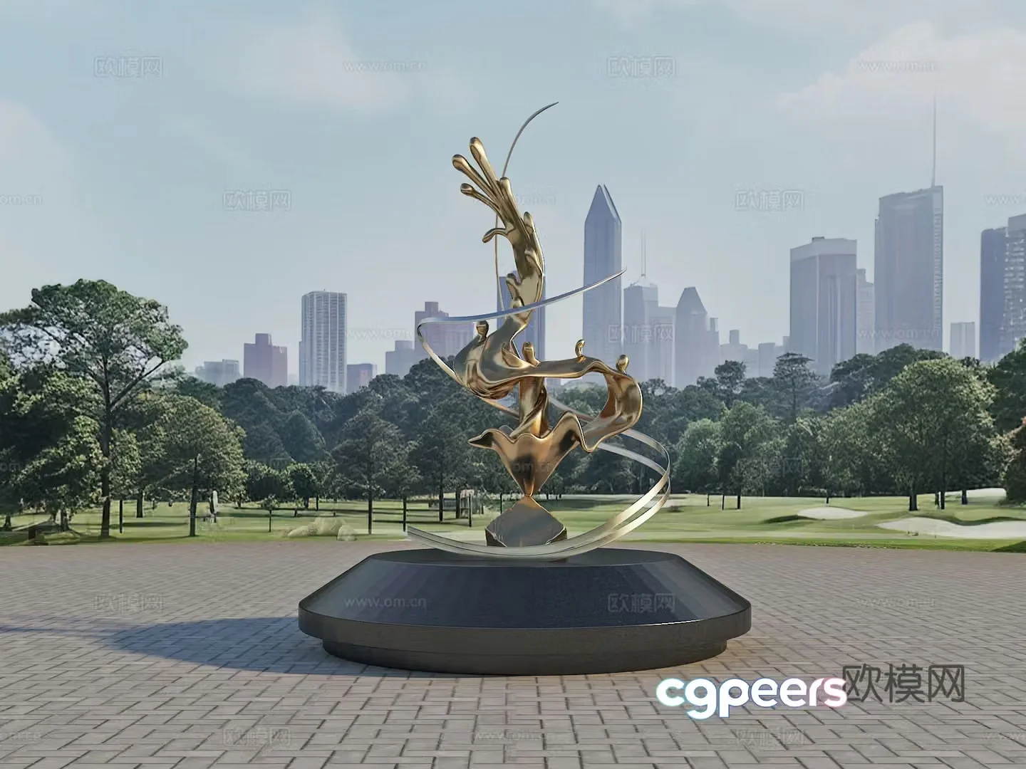 Square installation Sculpture Landscape Art sketch 3d model
