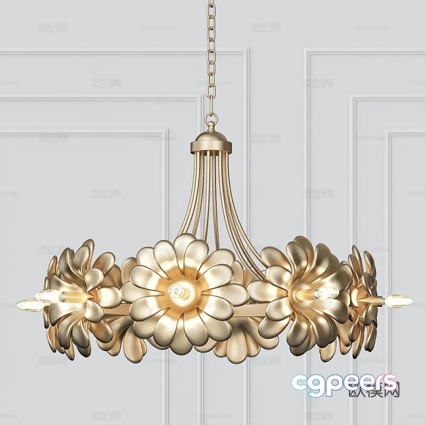 Light luxury chandeliers floral chandeliers 3d model