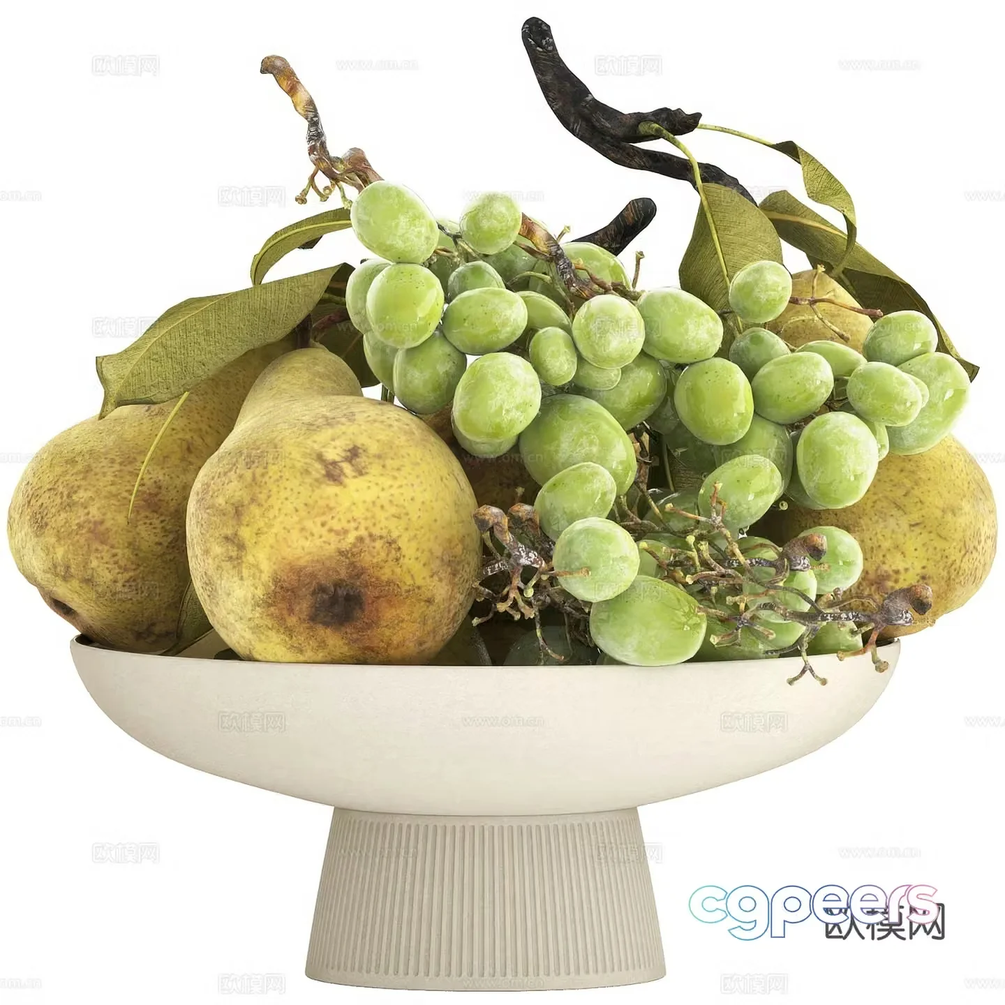 fruit fruit plate grape 3d model