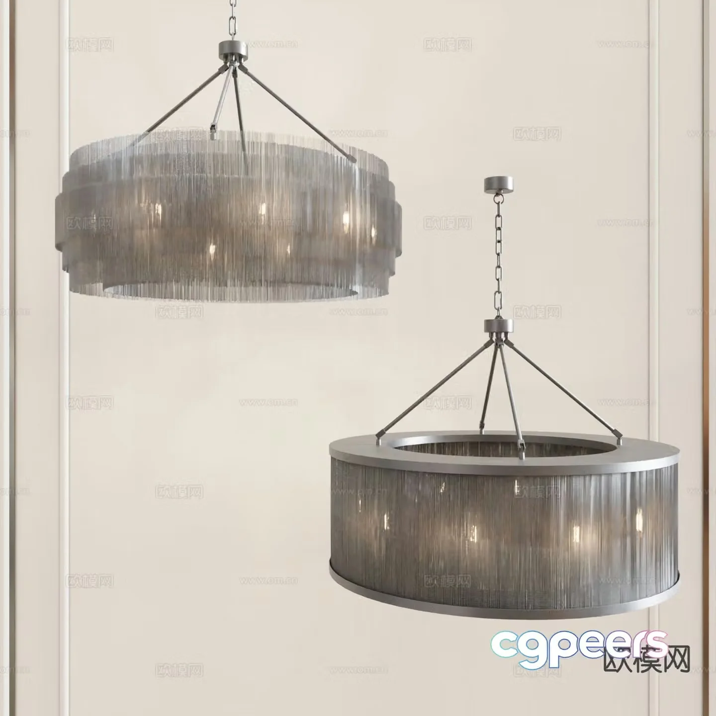 Modern crystal chandelier 3d model