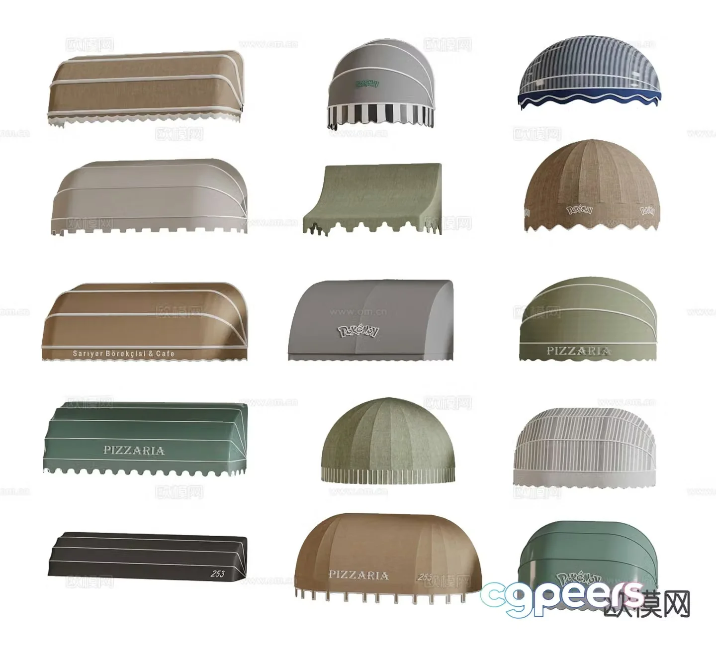 Awning rain 3D model