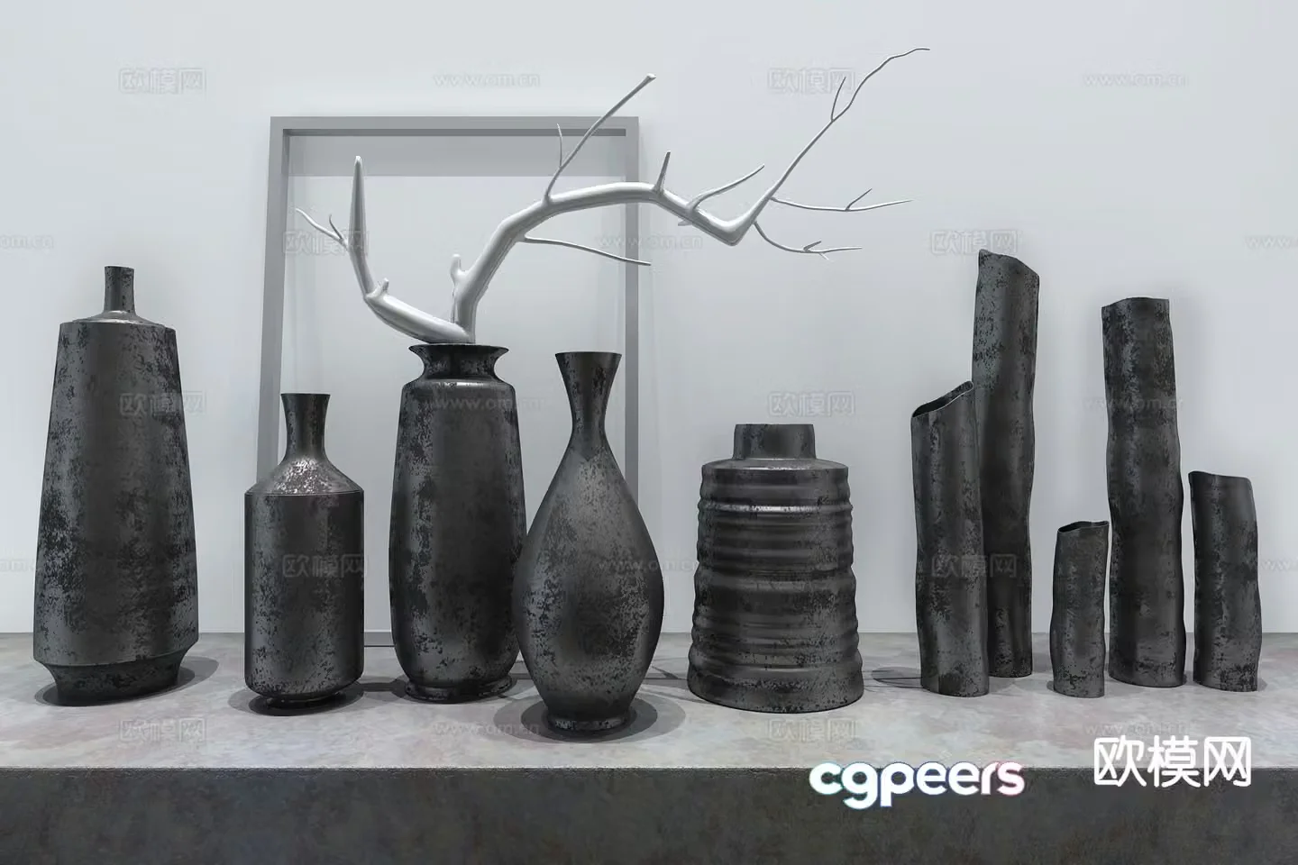 Modern vase bottle vessel pottery pot 3d model