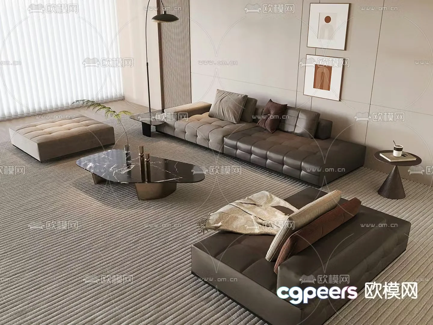 Modern sofa set 3d model