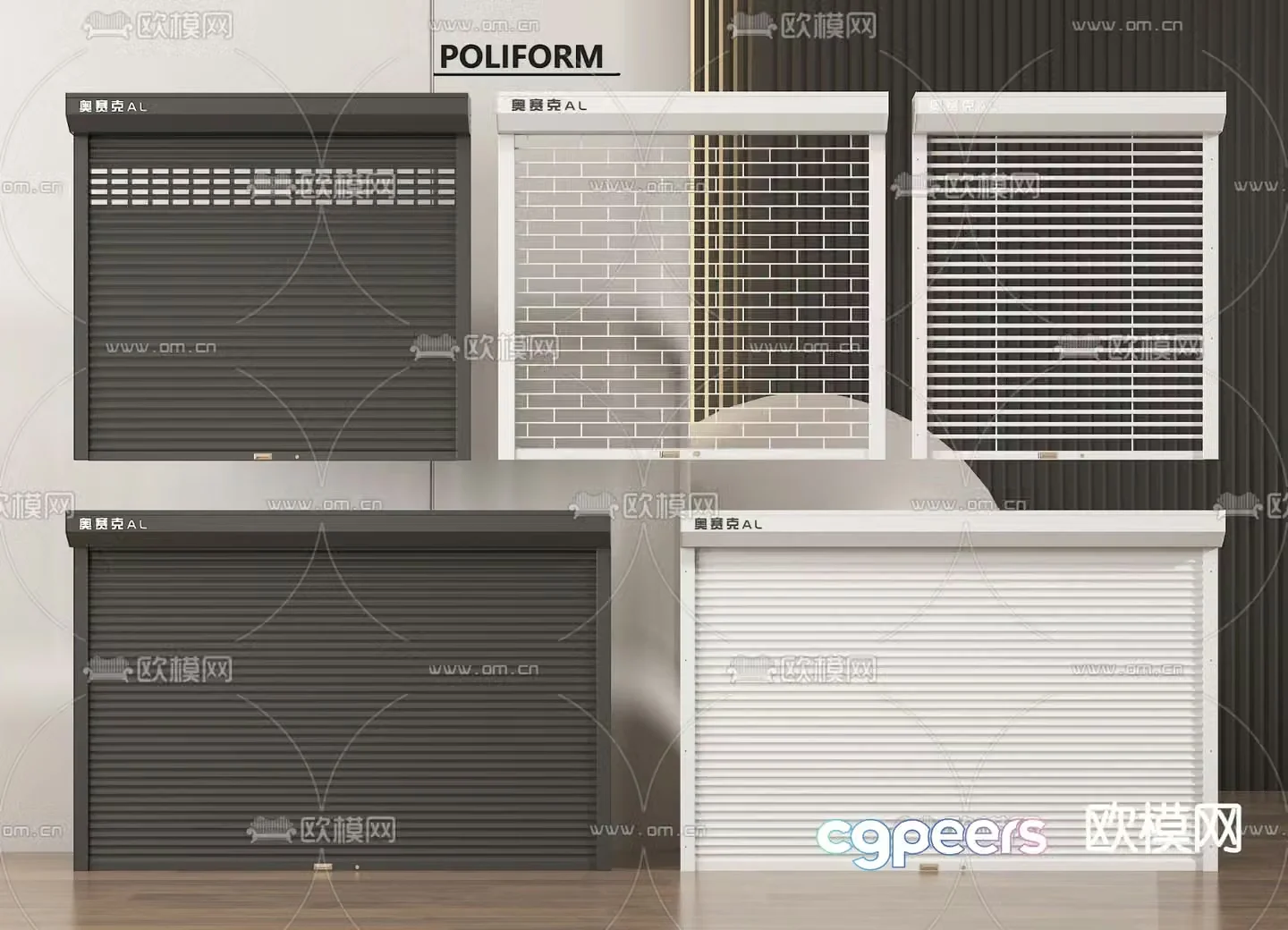 Modern roller shutter door Rolling shutter door 3D model