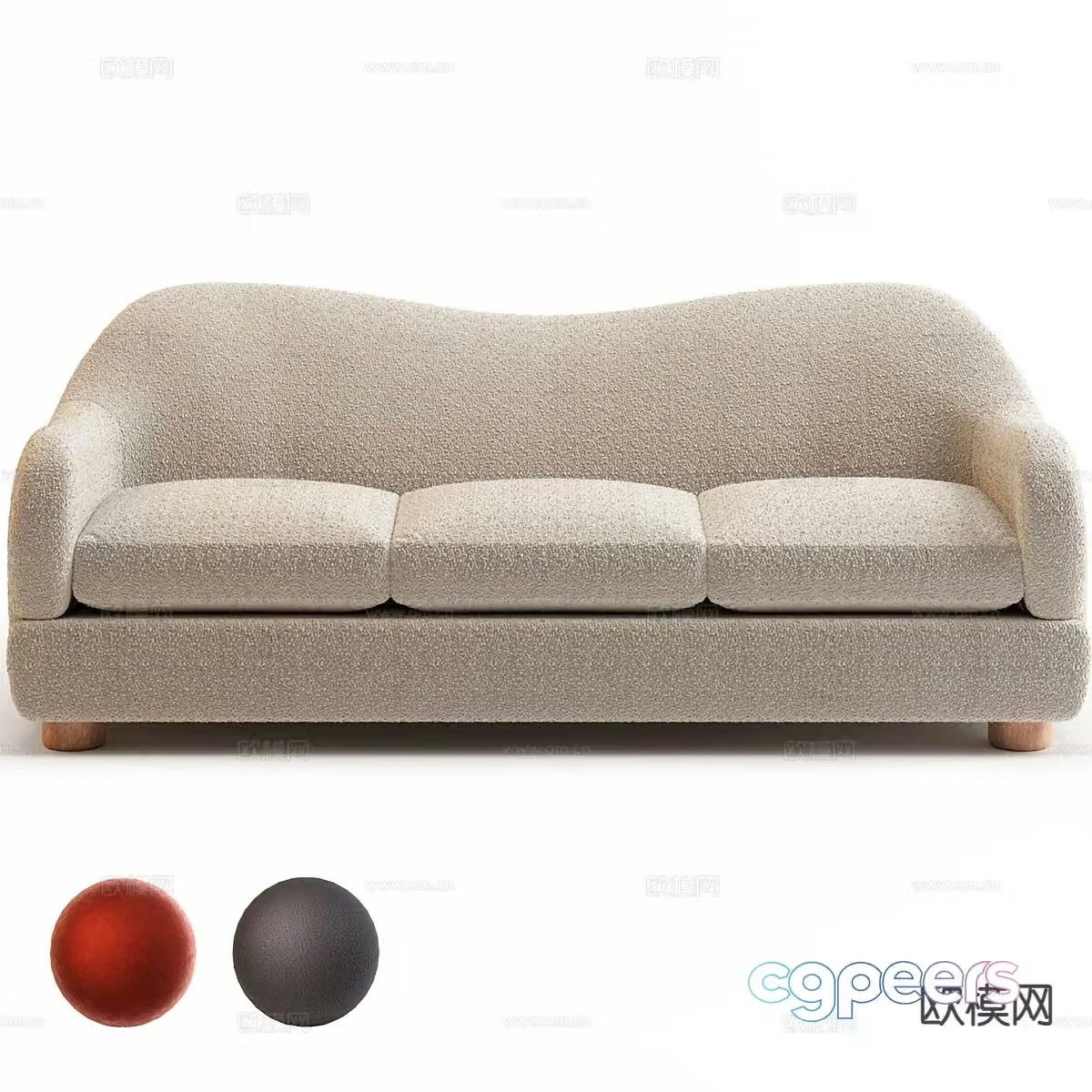 Nordic loveseat 3d model