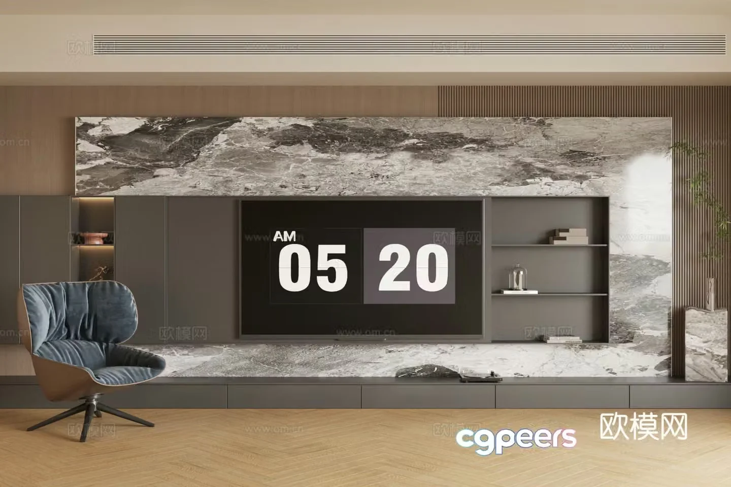 Modern Italian TV background wall Light luxury Italian living room Living room background wall Marble background wall 3d model