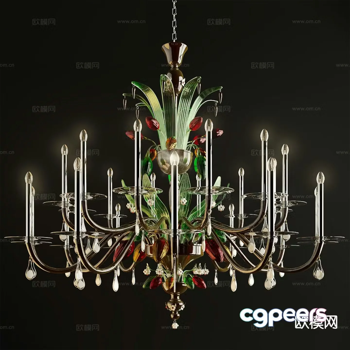 European style chandelier candlestick chandelier indoor chandelier 3d model