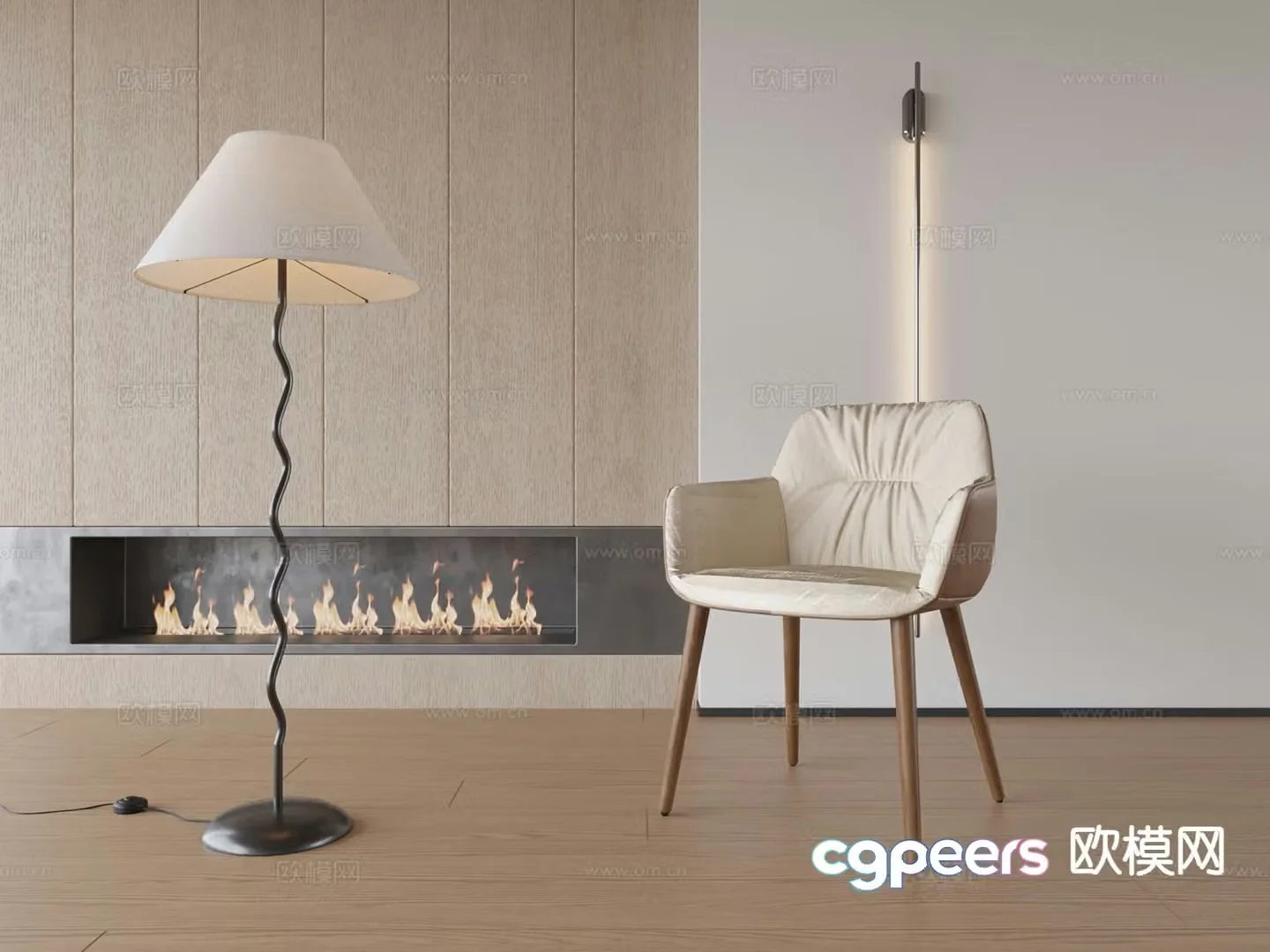 Modern single chair chair 3d model