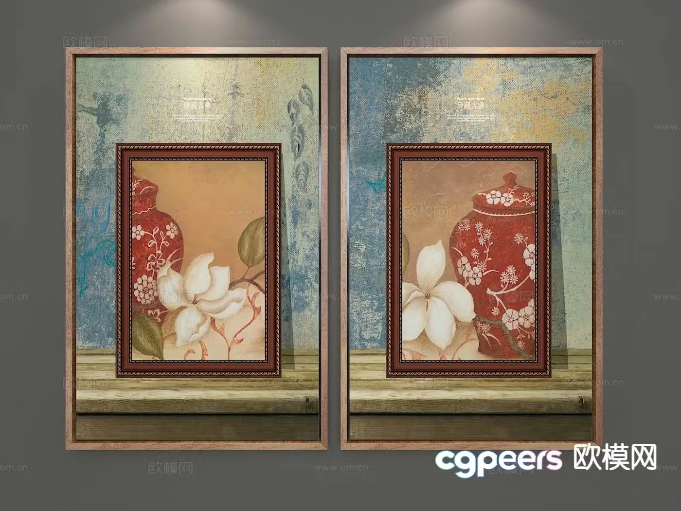 American decorative painting Zen hanging painting 3D model